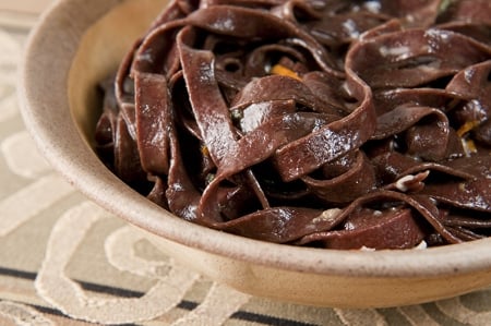 blood pasta dish detail blood pasta