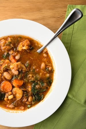 A bowl of winter minestrone
