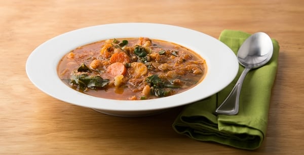 winter minestrone in a bowl