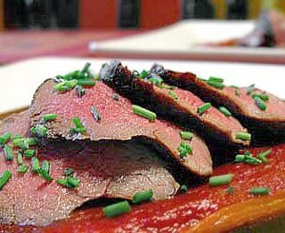 venison tenderloin with red peppers recipe