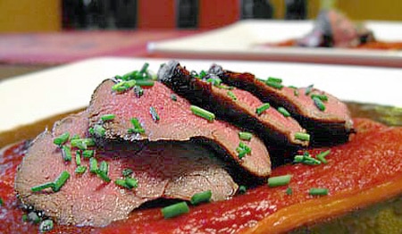 venison tenderloin with red peppers recipe