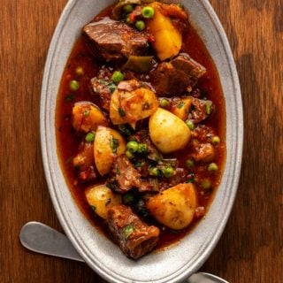 A North African venison stew in a serving bowl