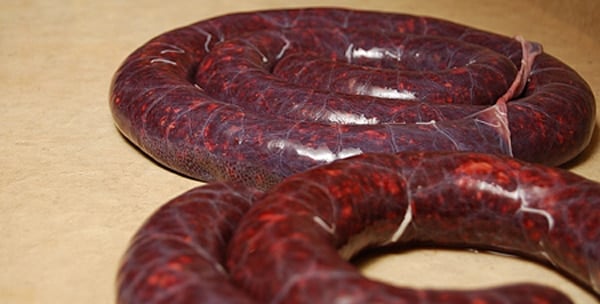finished blood sausage recipe on counter