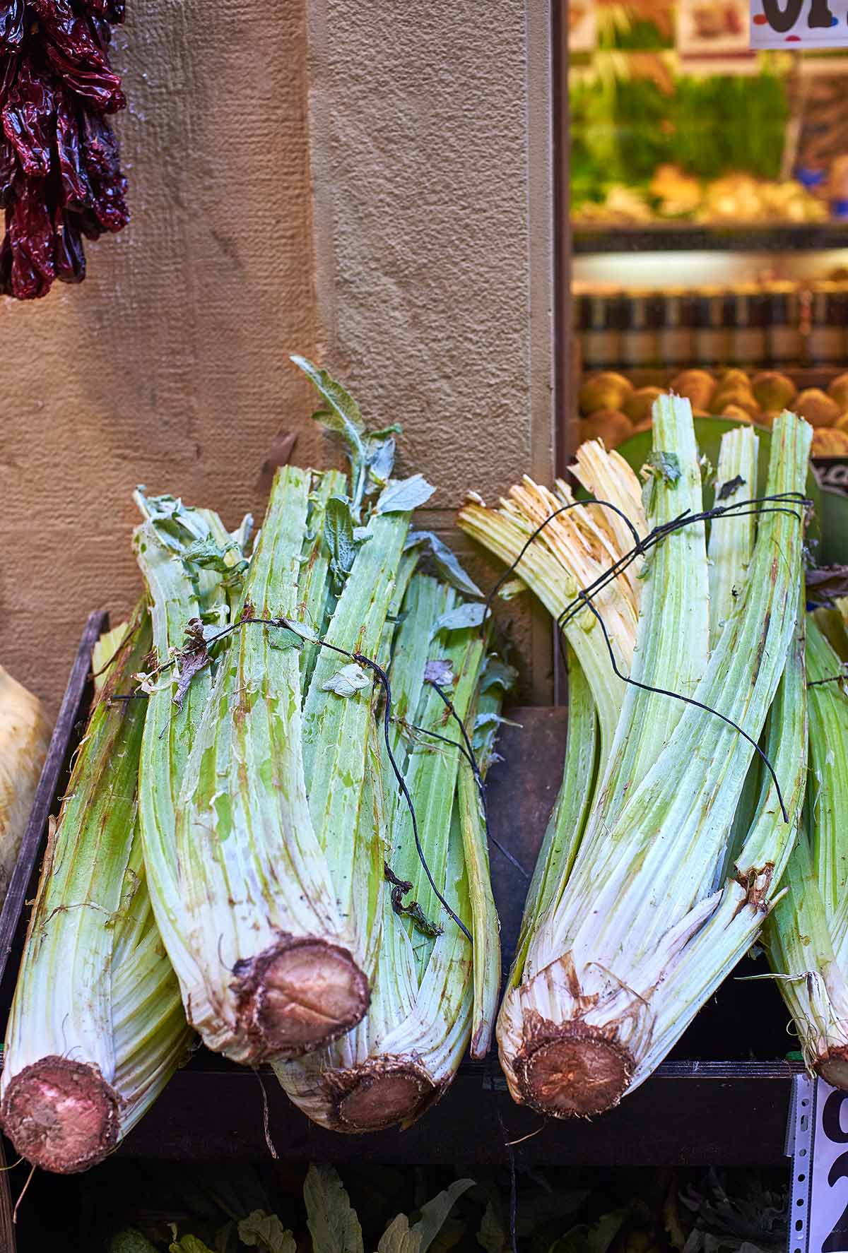 Cardoons for sale at the market