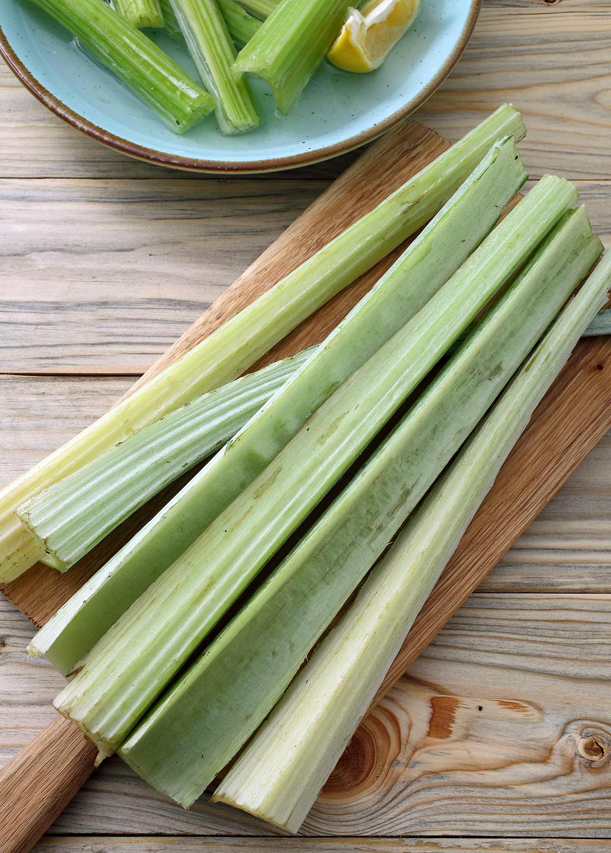 Cardoon stalks ready to cook.