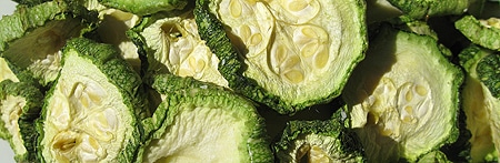 Closeup of dried zucchini