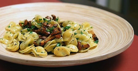 chanterelles with pasta