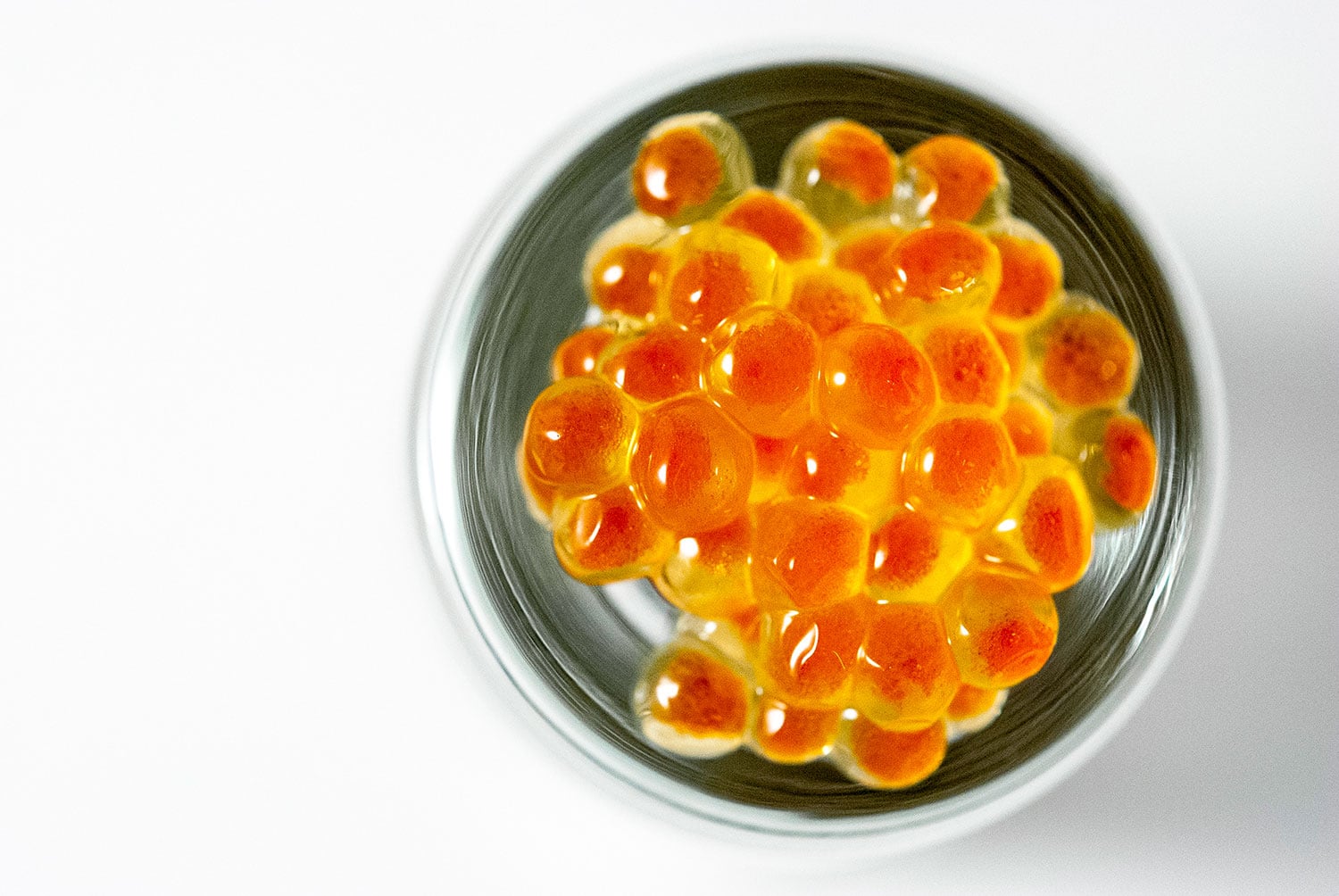 Closeup of homemade caviar in a bowl