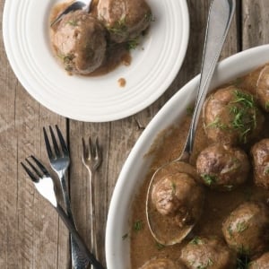 A platter of authentic Swedish meatballs