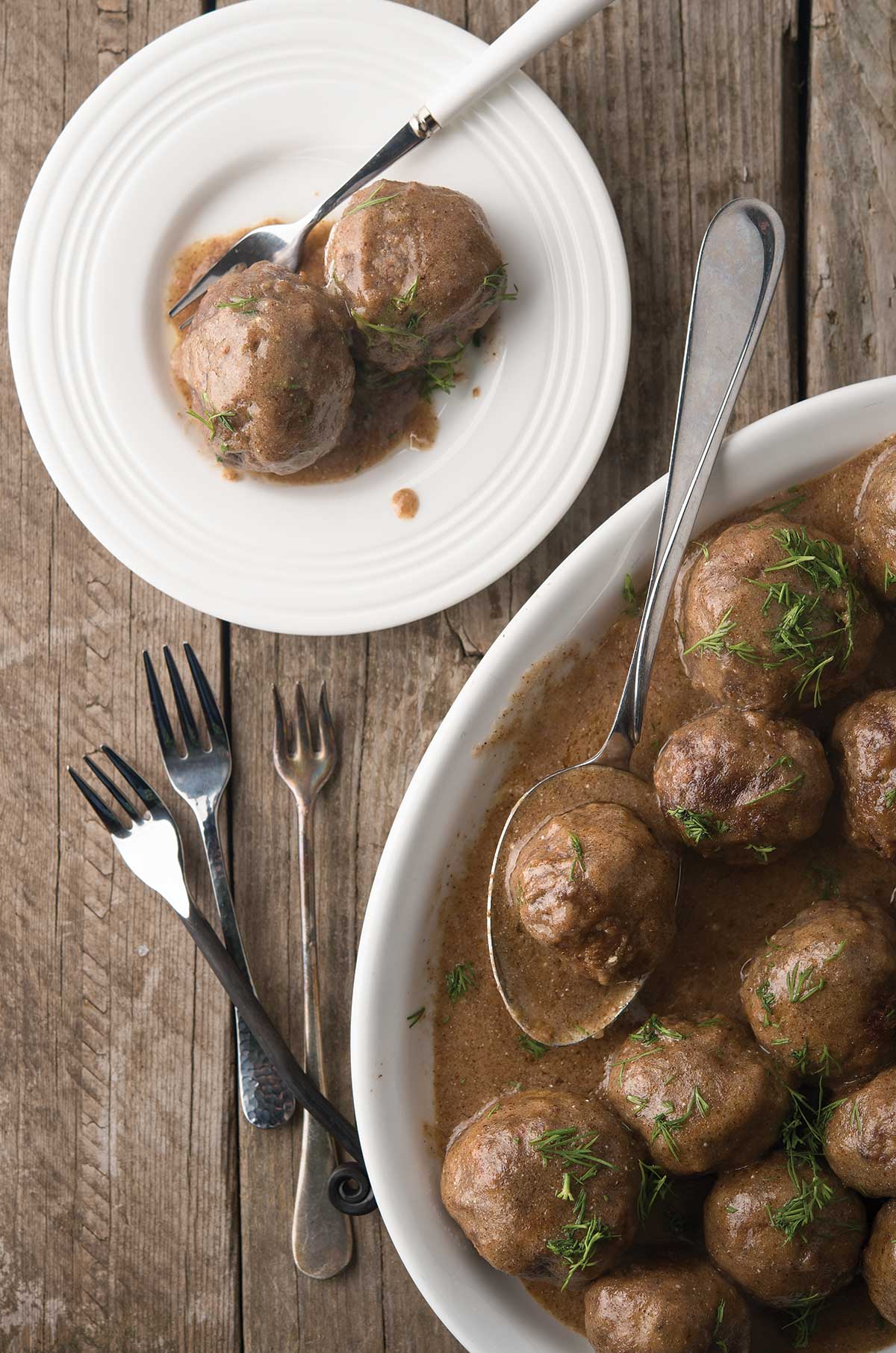 A platter of authentic Swedish meatballs