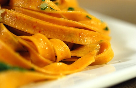 Close up of chile pasta