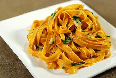 Calabrian chile pasta with parsley and garlic