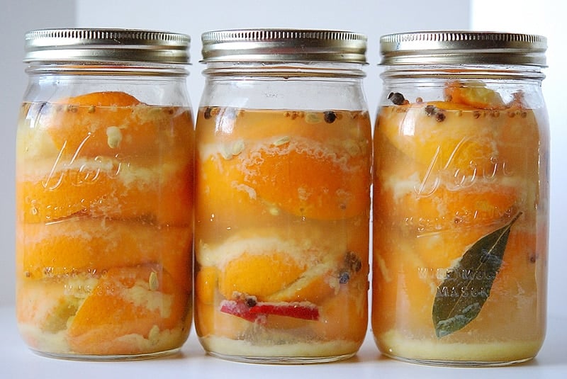 Jars of preserved lemons