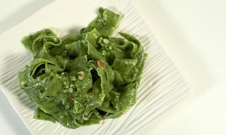 ramp pasta with ramp pesto