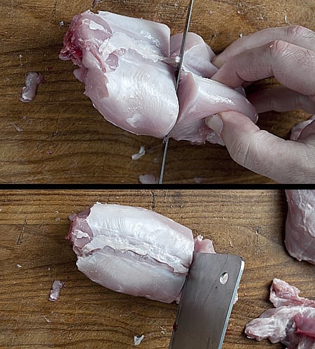 Butchering a rabbit