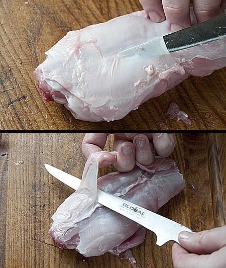 Butchering a rabbit