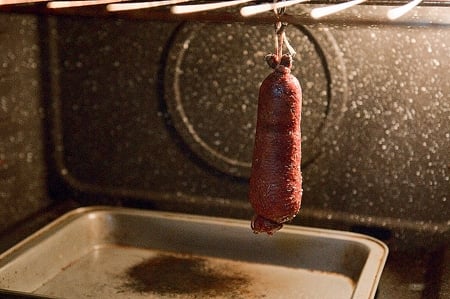 Canada goose neck sausage roasting