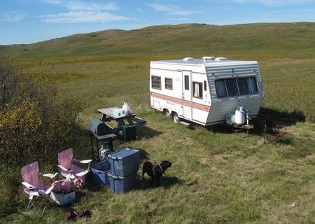 Grouse camp in North Dakota