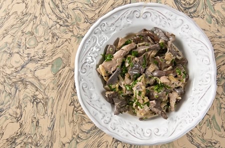 pheasant with mushrooms, brandy and cream