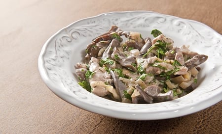 pheasant with blewit mushrooms and cream