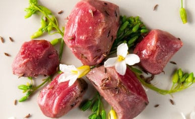 duck gizzard confit on a plate