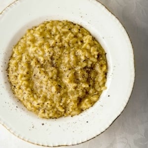 A bowl of porcini risotto