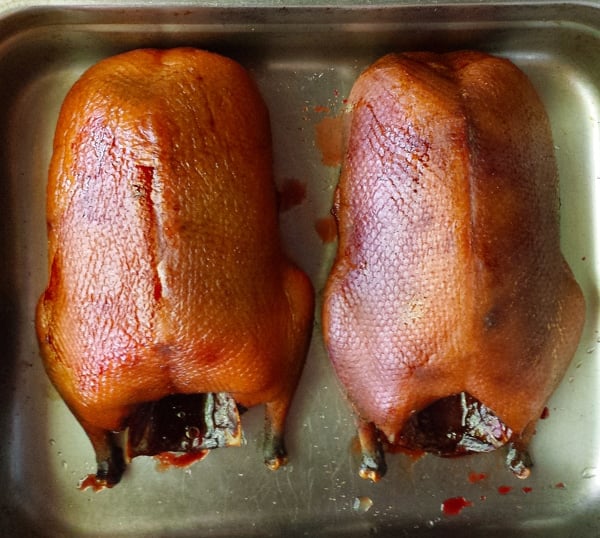 two smoked ducks