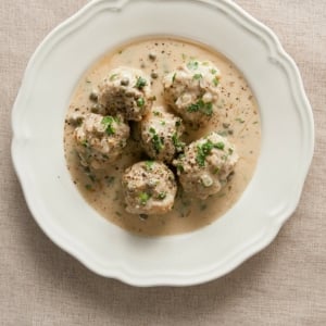 German meatballs on a plate.