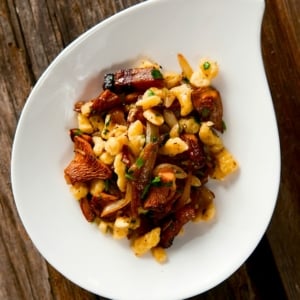 chanterelles with spaetzle