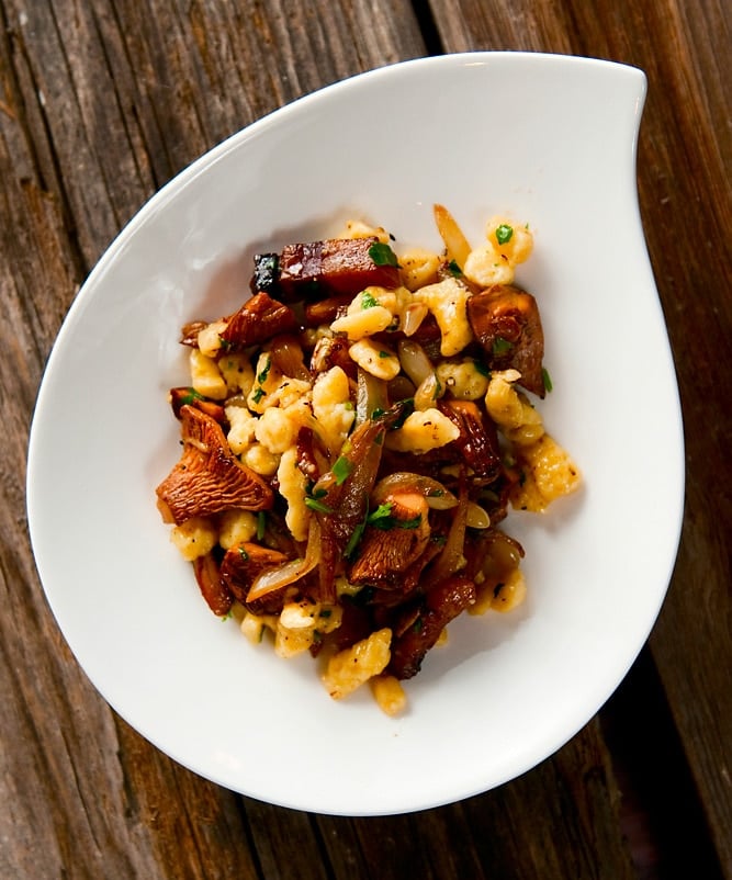 Chanterelles with Spaetzle