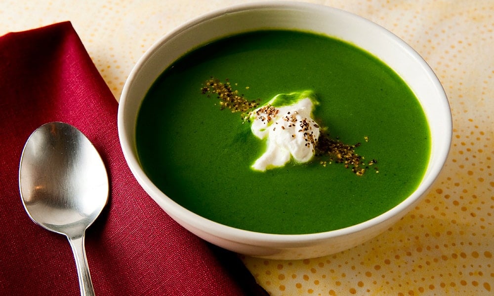 A bowl of nettle soup. 