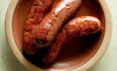 A plate of andouille sausage.
