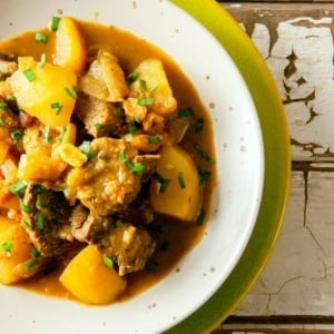 A bowl of massaman venison curry