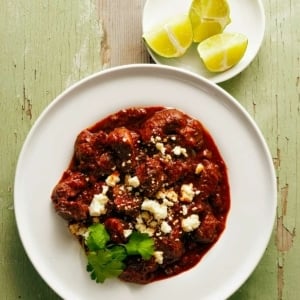 A bowl of chile colorado