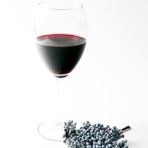 Elderberry wine in a glass