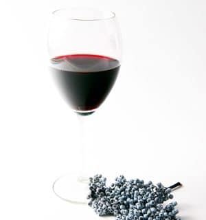 Elderberry wine in a glass
