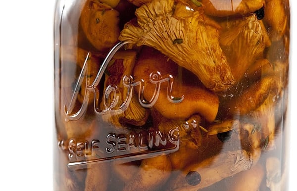 pickled chanterelles jar