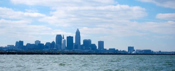 The Cleveland skyline from the lake. 