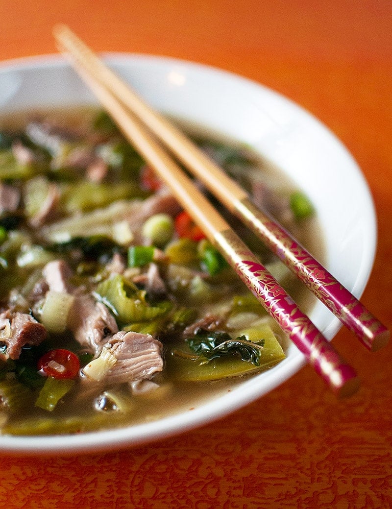 Hmong squirrel stew in a bowl