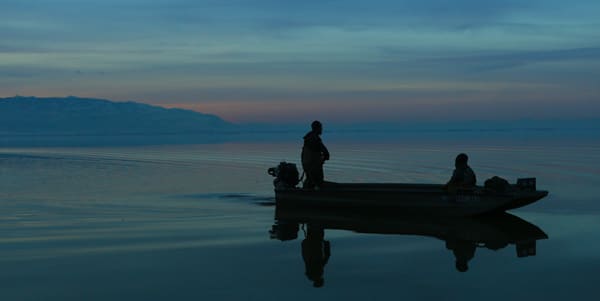 Dawn on the Great Salt Lake. 