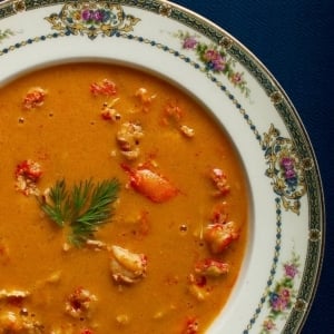 A bowl of crawfish bisque