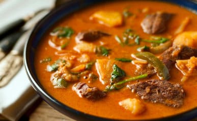 A bowl of duck curry