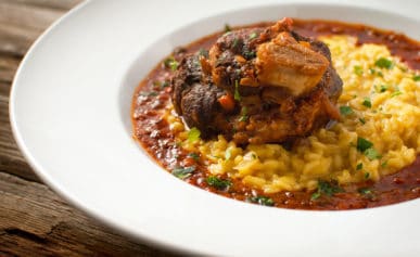 A plate of ossobuco milanese