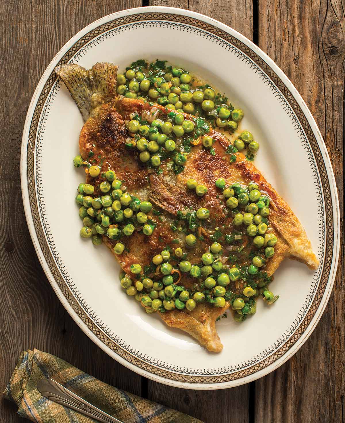 Pan Fried Trout with Peas - How to Pan Fry Trout