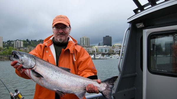 Hank Shaw with spring king salmon