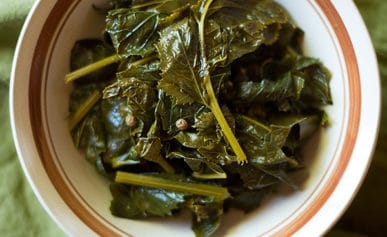 pickled mustard greens in a bowl