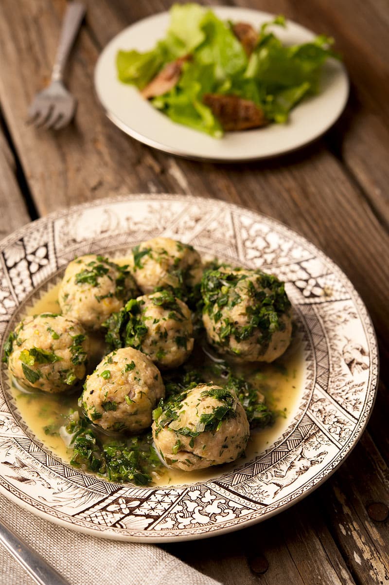 German fish meatballs on a plate