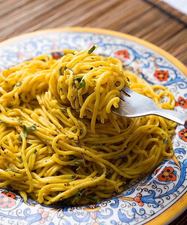 cattail pollen pasta