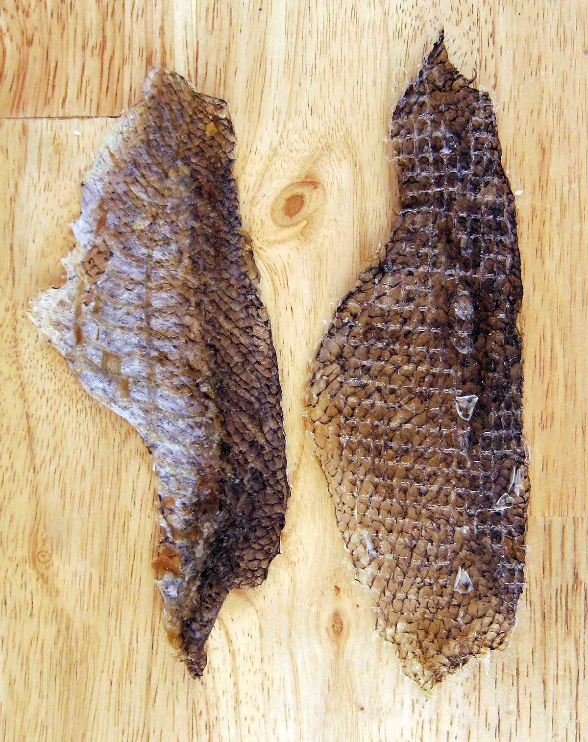 Dried fish skins, ready to be fried