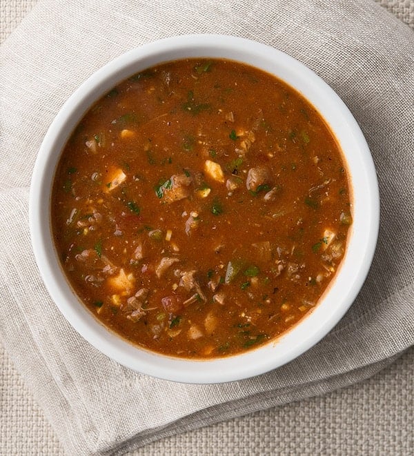A bowl of Creole turtle soup